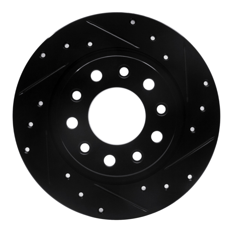 Dodge Dart Brake Rotor (1) - Rear Right - R1 Concepts - Drilled & Slotted - Black - `13-`16